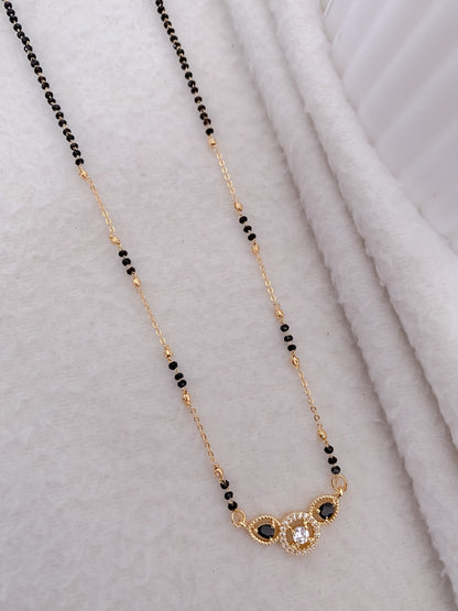 Buy 1 Get 1 Free - American Diamond Gold Plated Delicate Fancy chain Mangalsutra