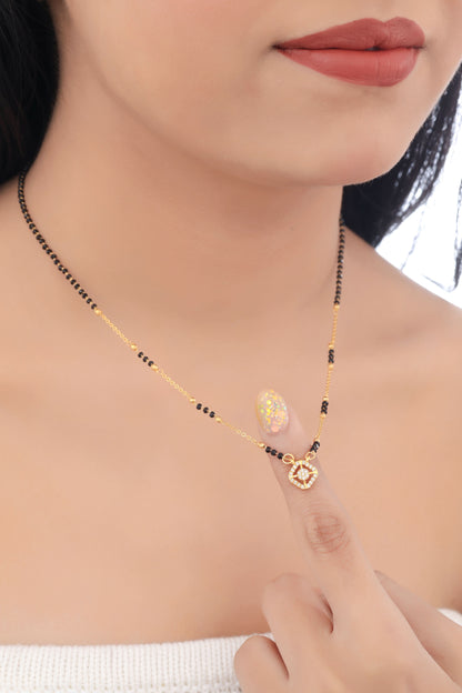Buy 1 Get 1 Free - American Diamond Gold Plated Delicate Fancy Mangalsutra
