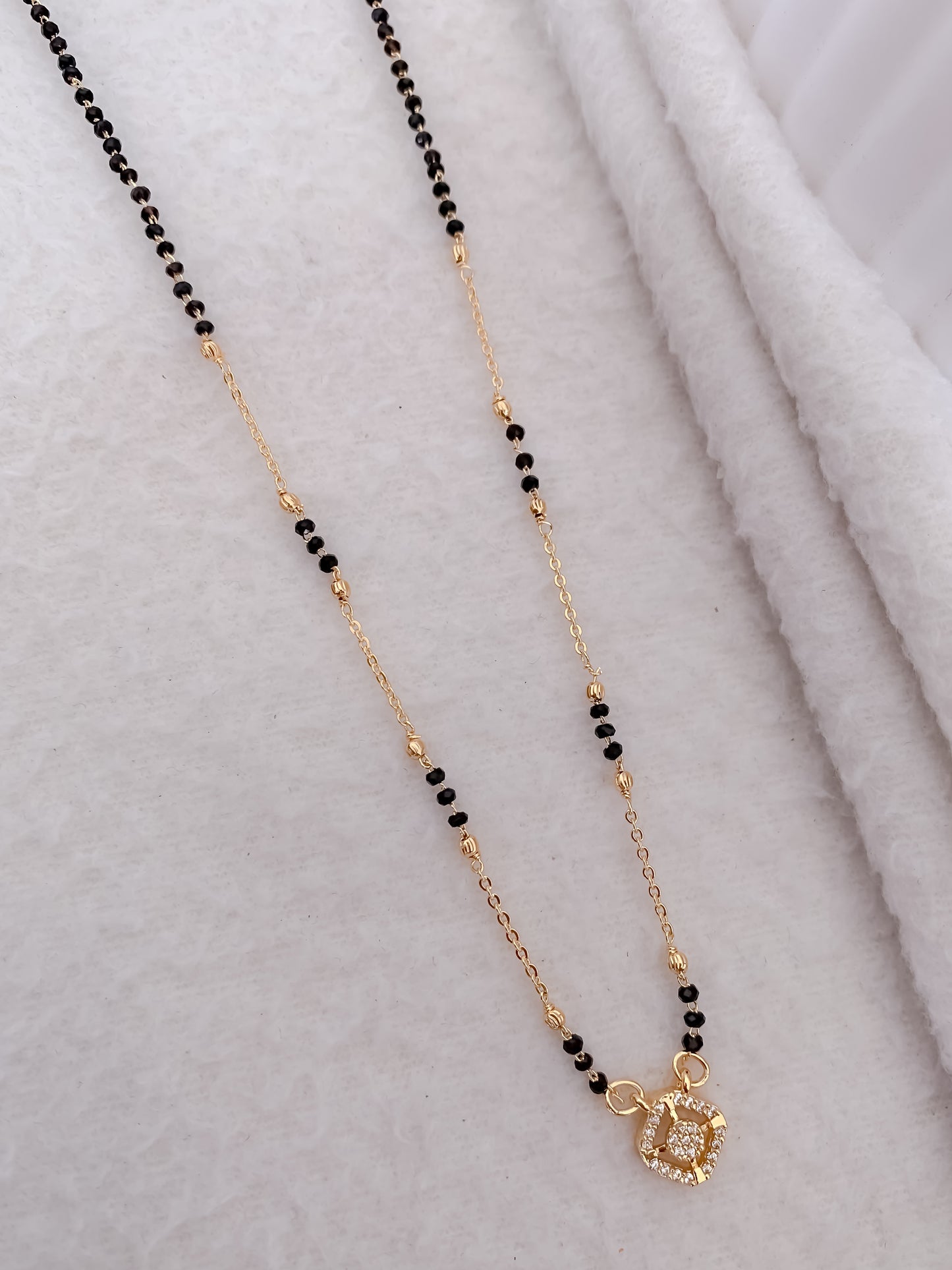 Buy 1 Get 1 Free - American Diamond Gold Plated Delicate Fancy Mangalsutra