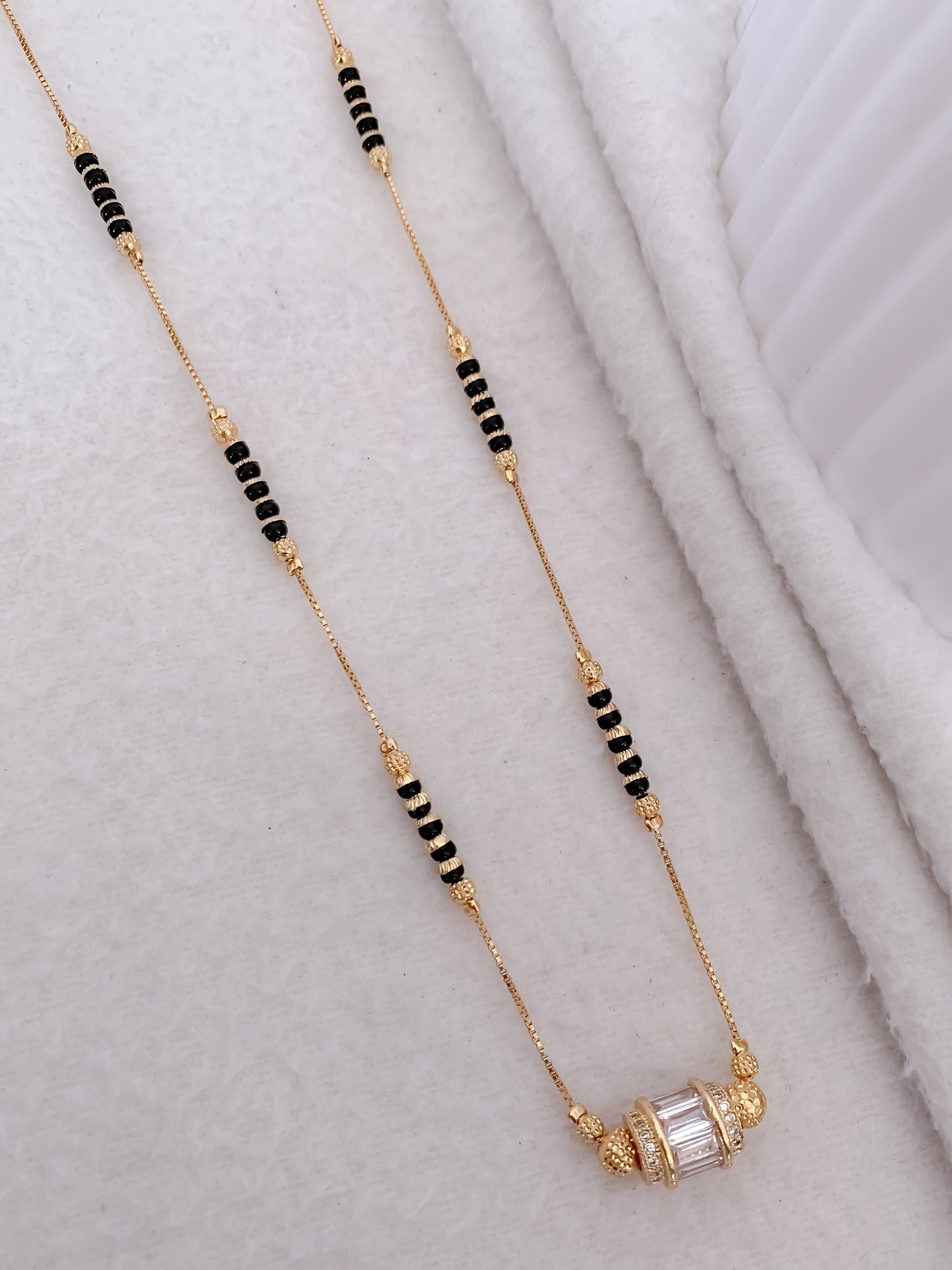 Buy 1 Get 1 Free - American Diamond Gold Plated Delicate Fancy Mangalsutra
