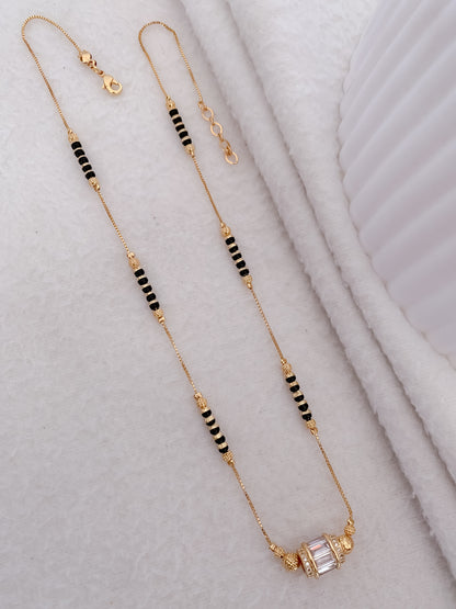 Buy 1 Get 1 Free - American Diamond Gold Plated Delicate Fancy Mangalsutra
