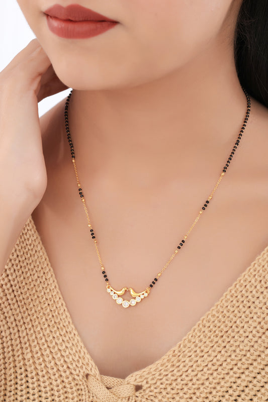 Buy 1 Get 1 Free - American Diamond Gold Plated Delicate Fancy chain Mangalsutra