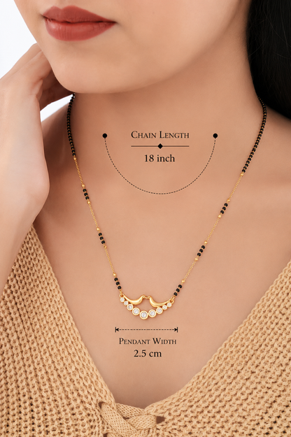 American Diamond Gold Plated Delicate Fancy chain Mangalsutra