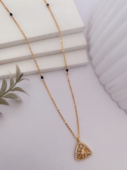 Buy 1 Get 1 Free - Crystal Triangle Charm Mangalsutra