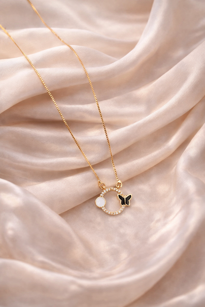 American Diamond Round Gold Plated Fancy Delicate Chain Pendent