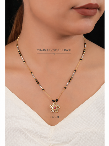 American Diamond Gold Plated Fancy Chain Delicate Mangalsutra