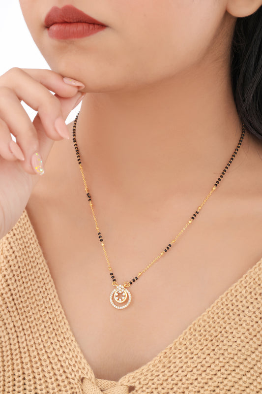 BUY 1 GET 1 FREE- American Diamond High Gold Plated Fancy Delicate Mangalsutra