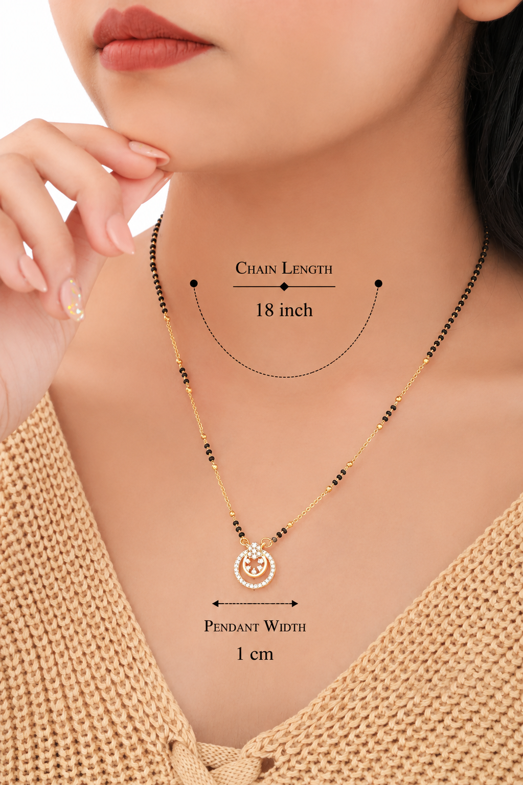 American Diamond High Gold Plated Fancy Delicate Mangalsutra