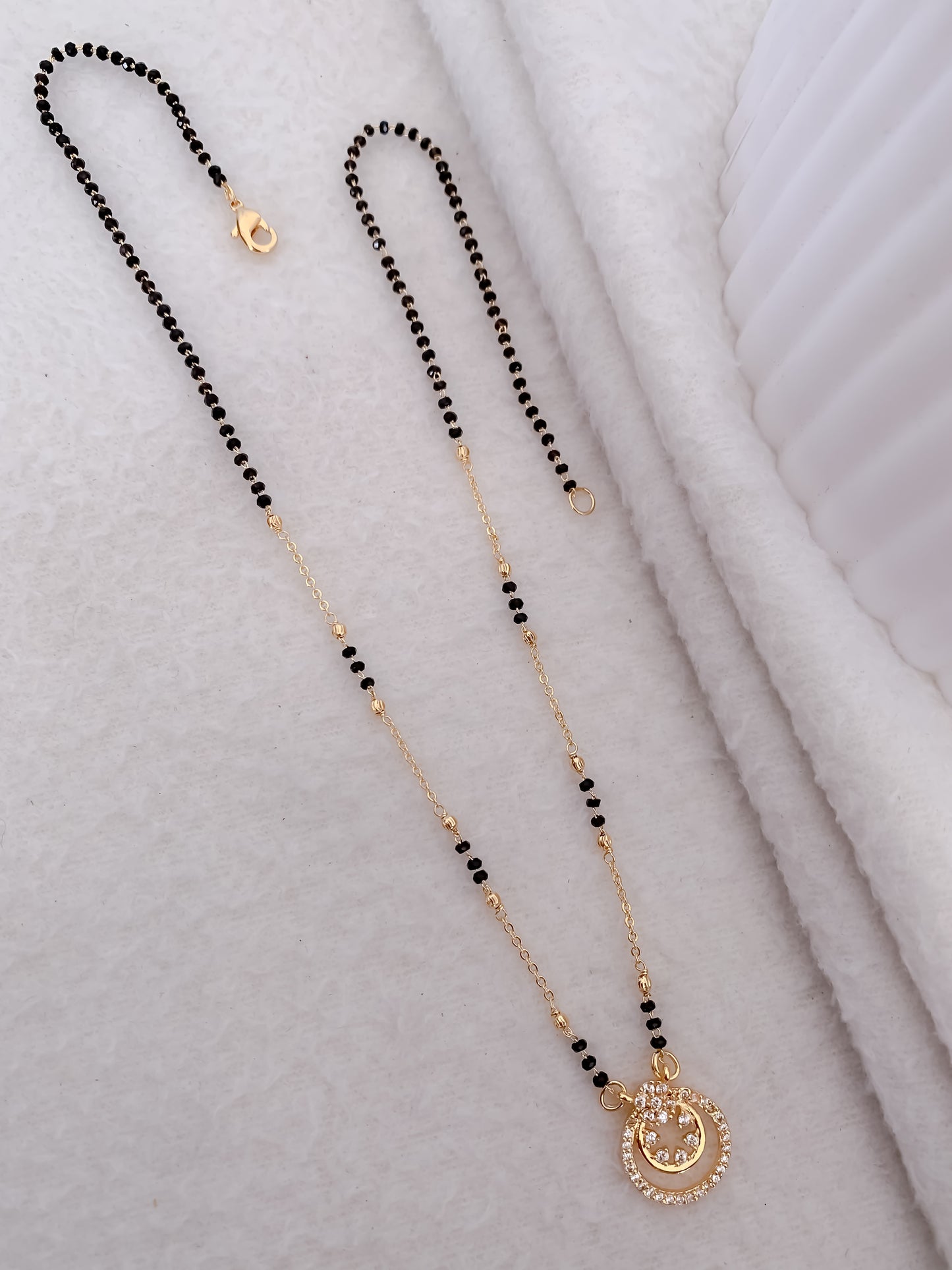 Buy 1 Get 1 Free - American Diamond High Gold Plated Fancy Delicate Mangalsutra