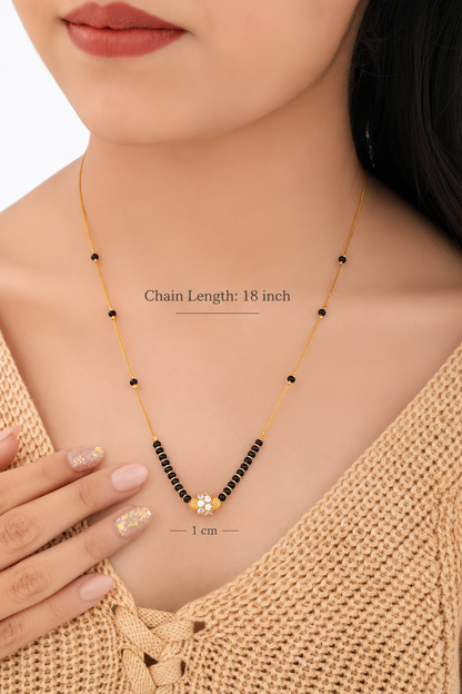 Crystal Bead Solitaire Mangalsutra