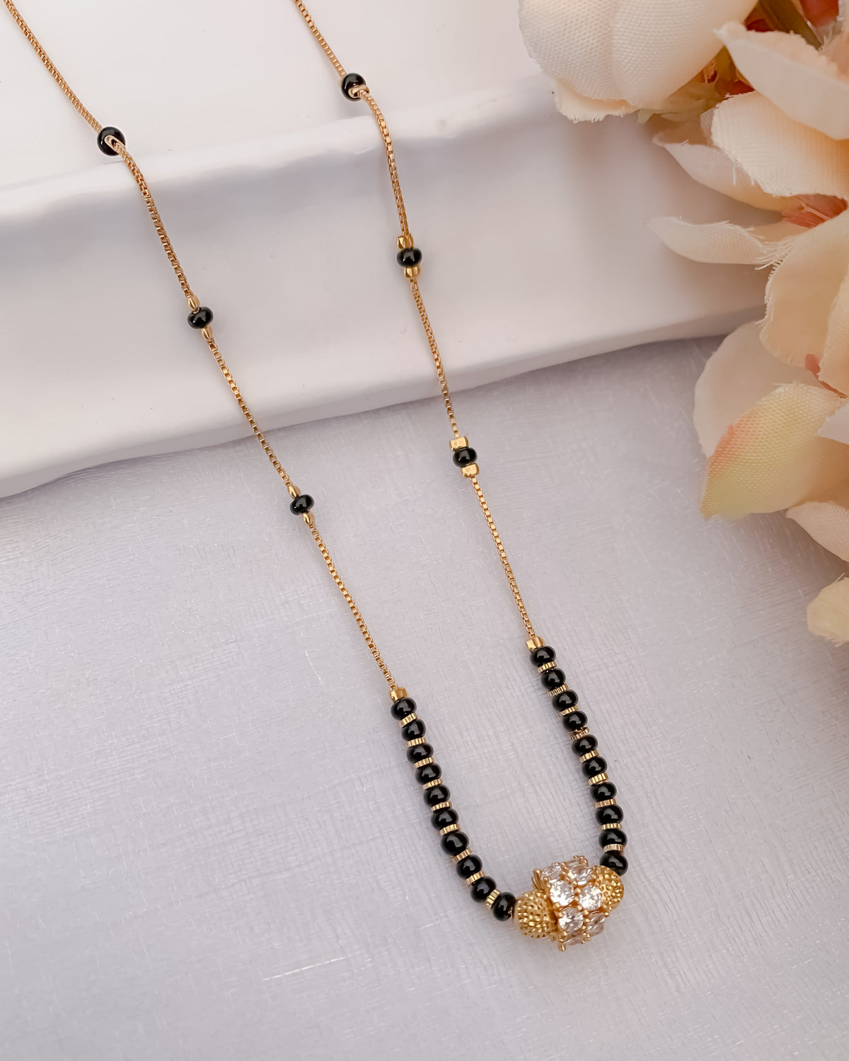 Buy 1 Get 1 Free - Crystal Bead Solitaire Mangalsutra - Mangalsutra - Belleza Jewels