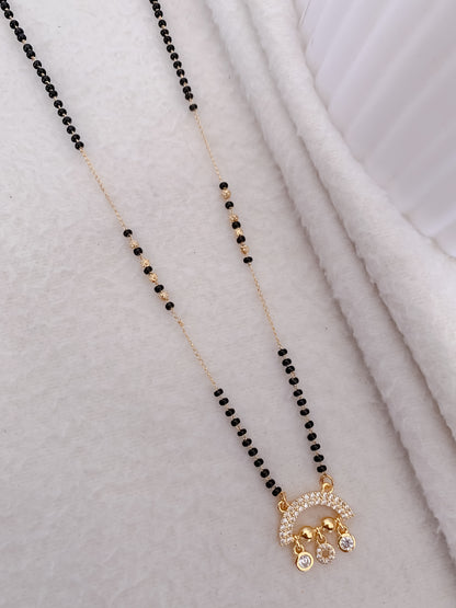 Buy 1 Get 1 Free - American Diamond High Gold Plated Hanging Delicate Mangalsutra