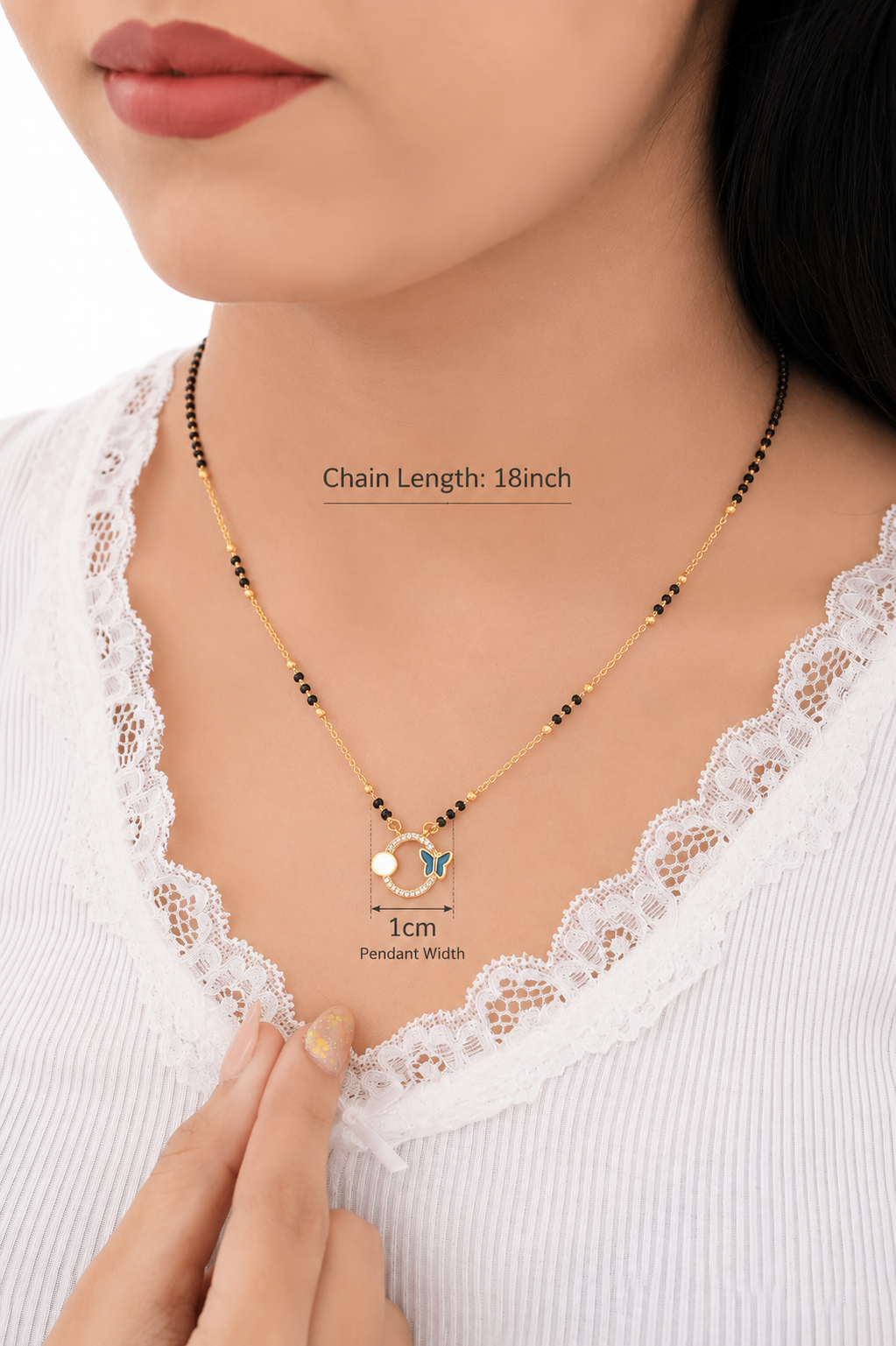 American Diamond High Gold Plated Fancy Delicate Mangalsutra