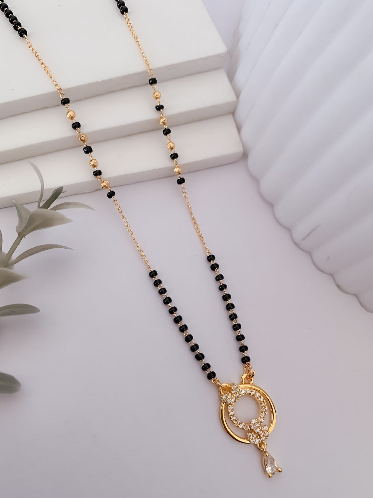 Buy 1 Get 1 Free - Elegant Circle Drop Mangalsutra - Mangalsutra - Belleza Jewels