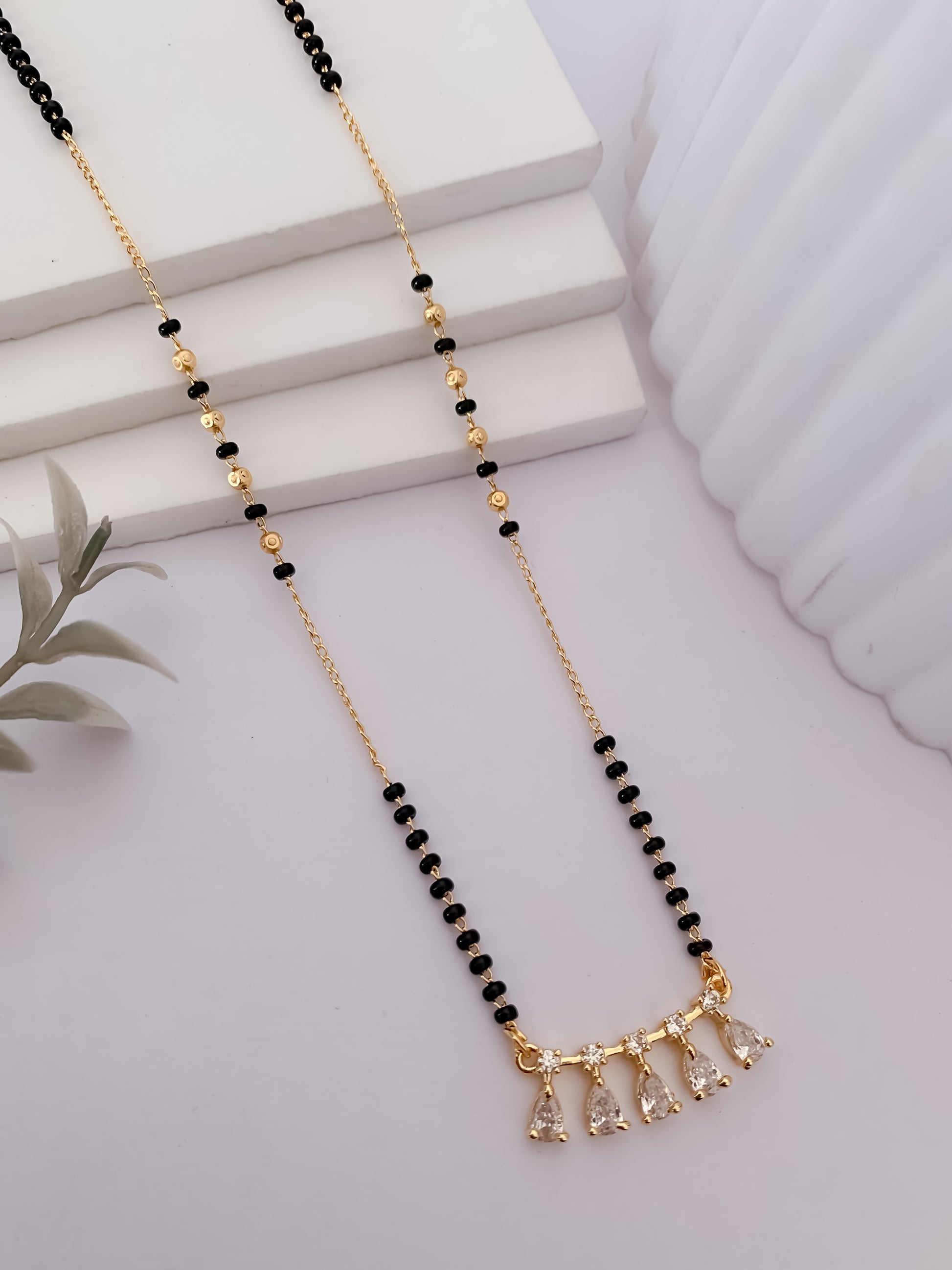 Buy 1 Get 1 Free - Sparkling Drop Bar Mangalsutra - Mangalsutra - Belleza Jewels