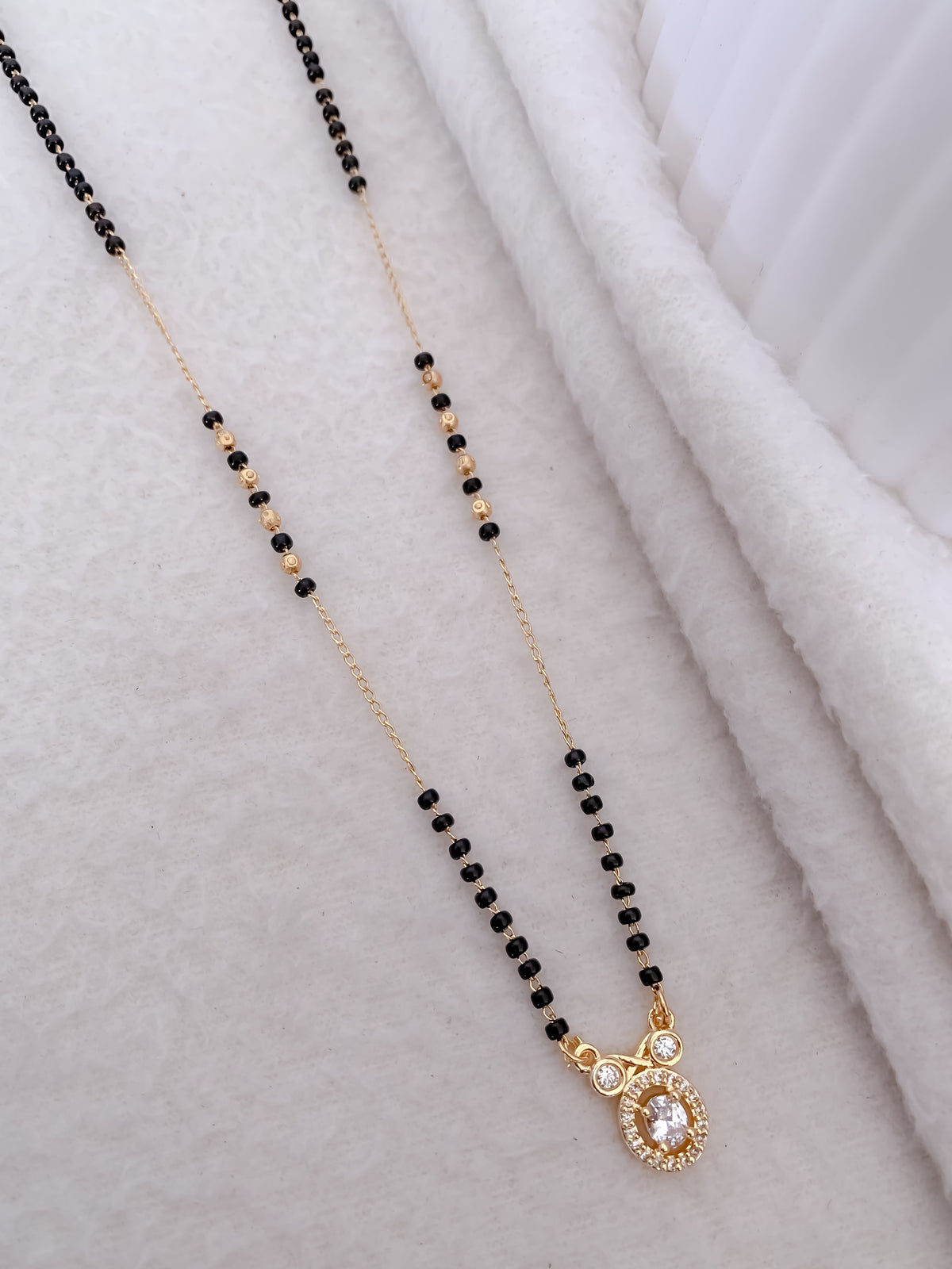 Buy 1 Get 1 Free - American Diamond High Gold Plated Fancy Delicate Mangalsutra - Mangalsutra - Belleza Jewels