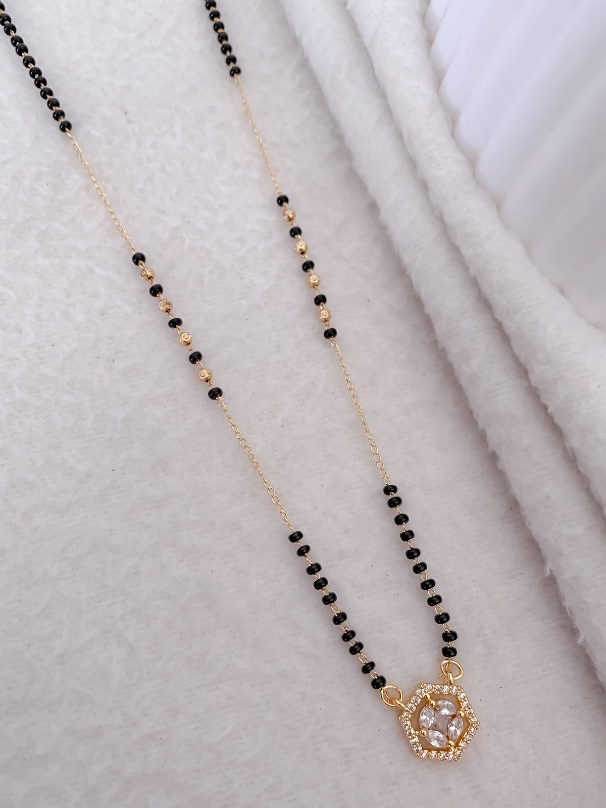 Buy 1 Get 1 Free - American Diamond Gold Plated Fancy Delicate Mangalsutra - Mangalsutra - Belleza Jewels
