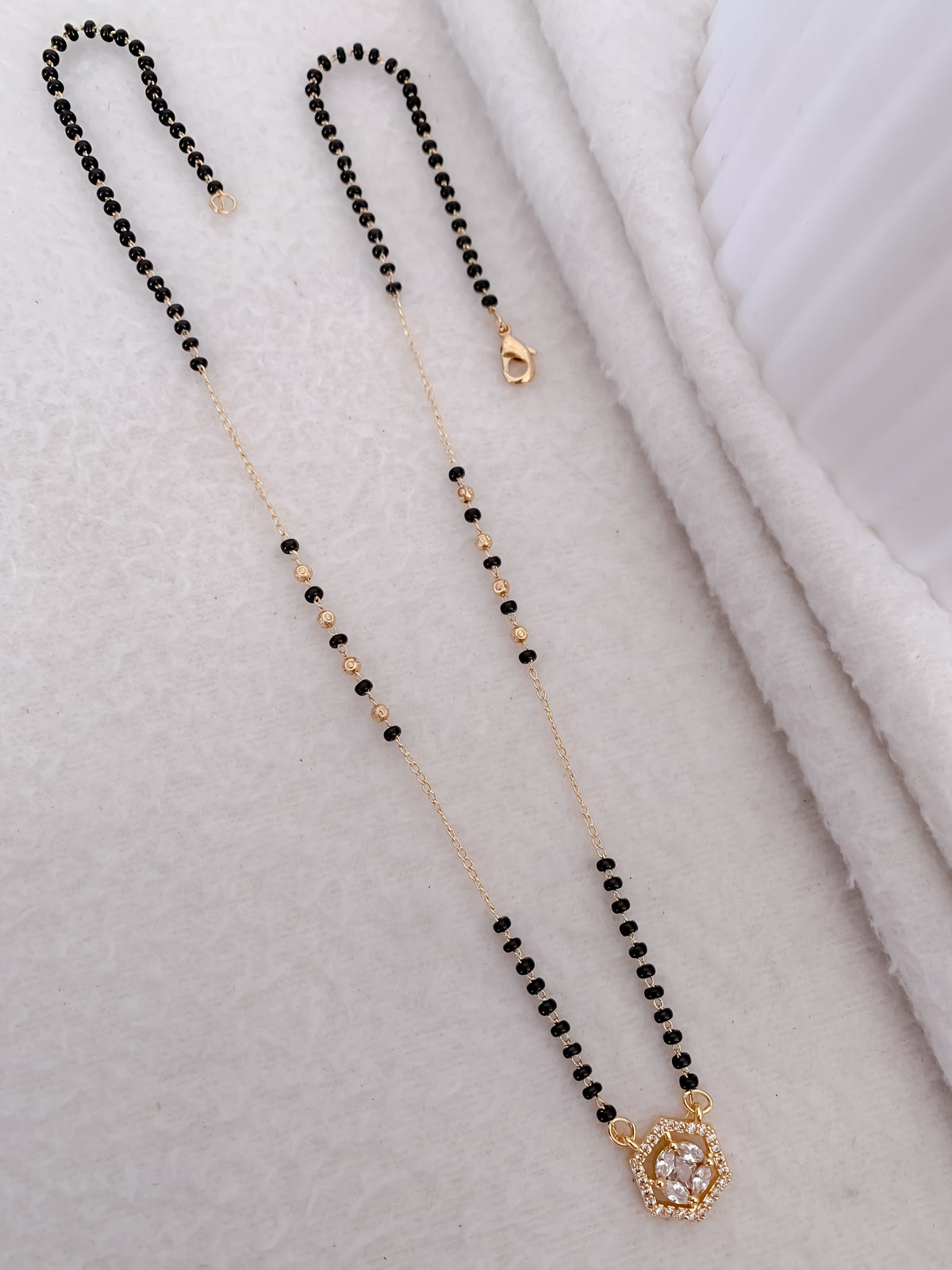 Buy 1 Get 1 Free - American Diamond Gold Plated Fancy Delicate Mangalsutra - Mangalsutra - Belleza Jewels
