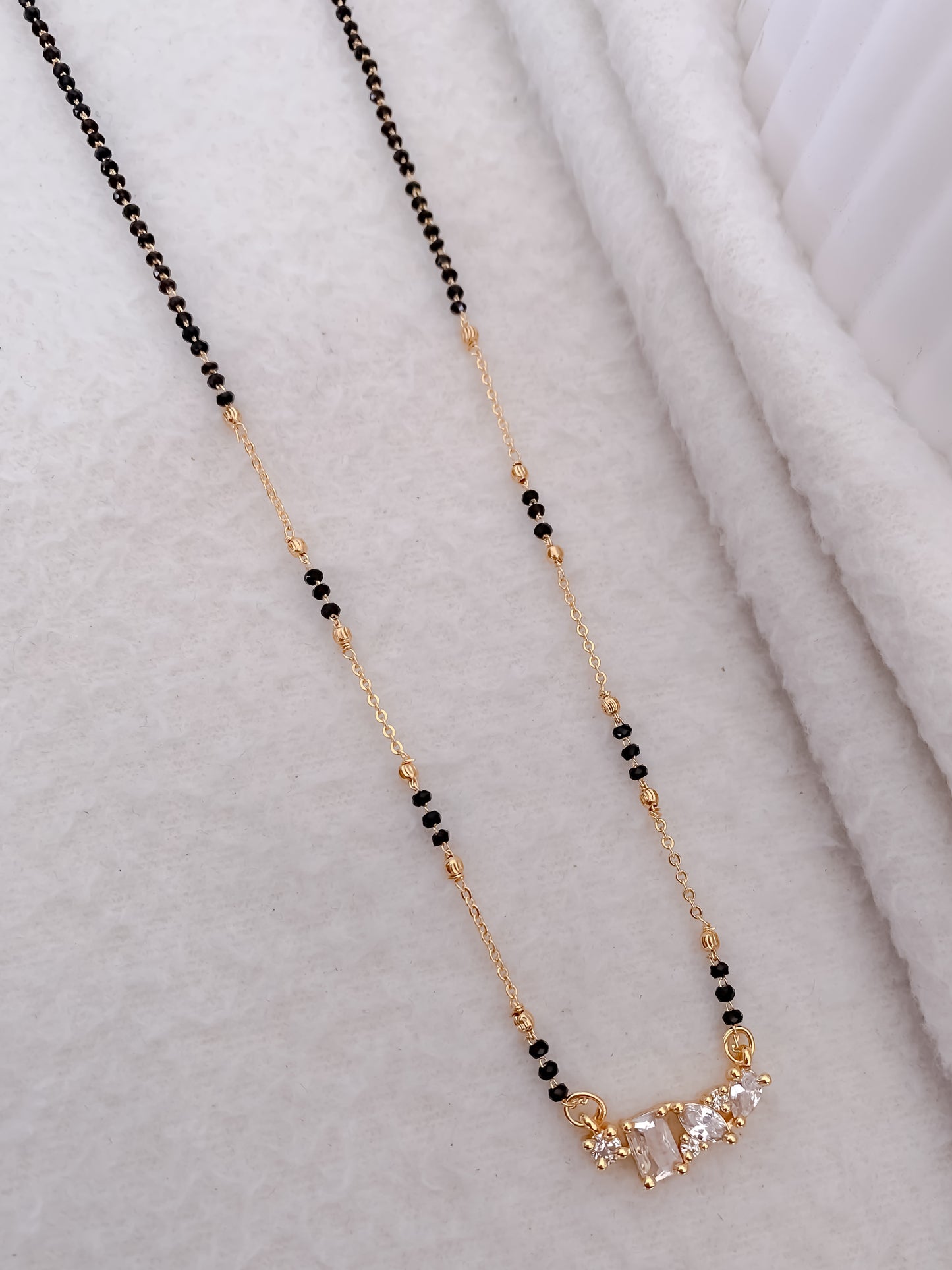 Buy 1 Get 1 Free - American Diamond High Gold Plated Fancy Delicate Mangalsutra