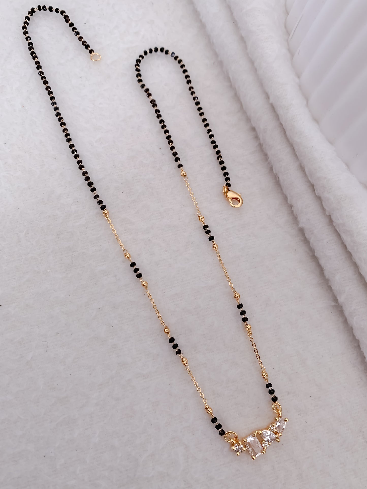 Buy 1 Get 1 Free - American Diamond High Gold Plated Fancy Delicate Mangalsutra