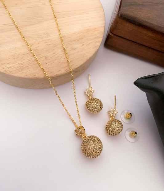 Regal Radiance: The American Diamond Royal Pendant Set by Belezza Jewels Belleza Jewels