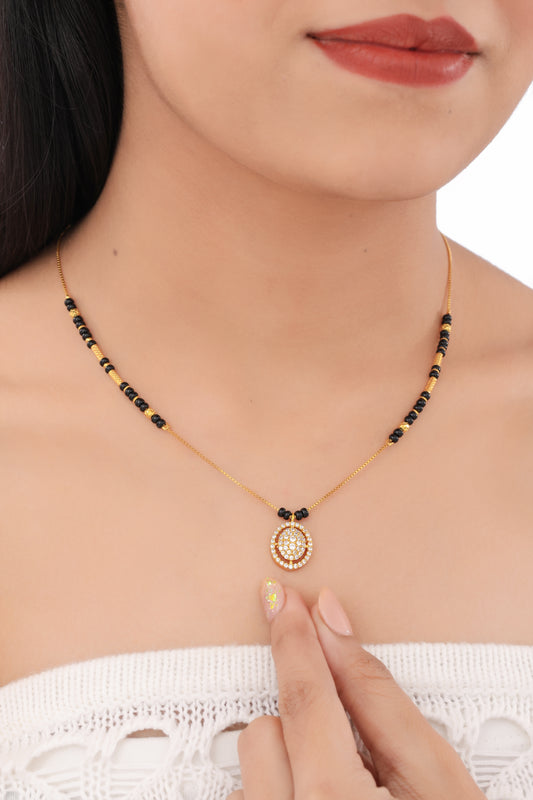 BUY 1 GET 1 FREE- American Diamond High Gold Plated Fancy Mangalsutra