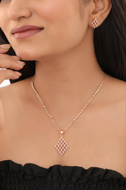 Diamond Pattern Rose Gold Mangalsutra