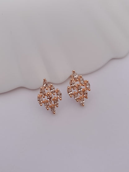 Diamond Pattern Rose Gold Pendant Set