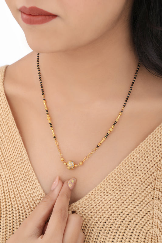 BUY 1 GET 1 FREE- American Diamond High Gold Plated Fancy Mangalsutra