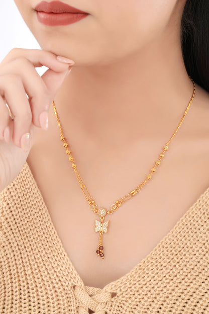 Butterfly Motif Gold Chain Necklace