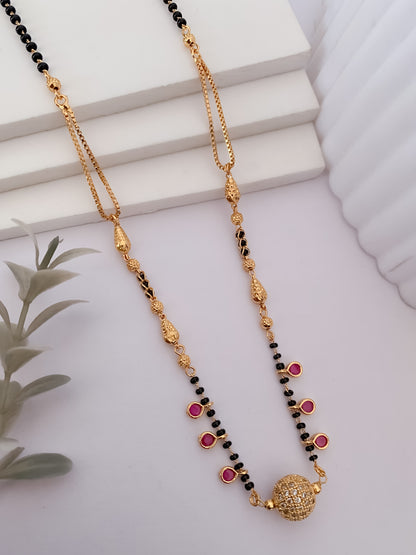 Buy 1 Get 1 Free - American Diamond High Gold Plated Delicate Mangalsutra