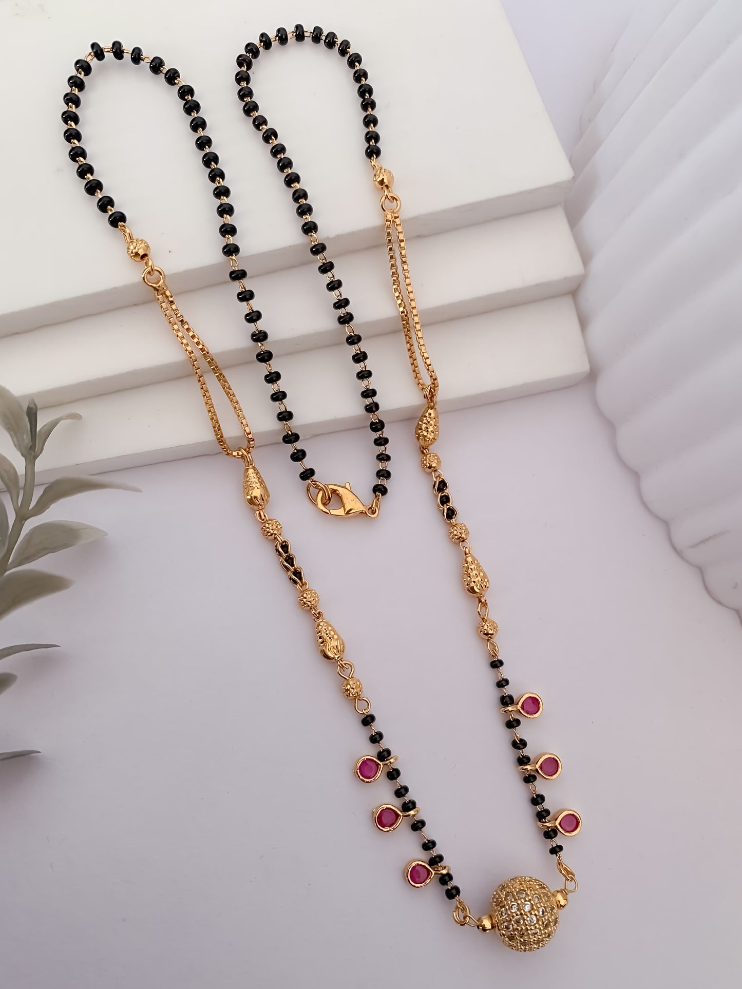 Buy 1 Get 1 Free - American Diamond High Gold Plated Delicate Mangalsutra