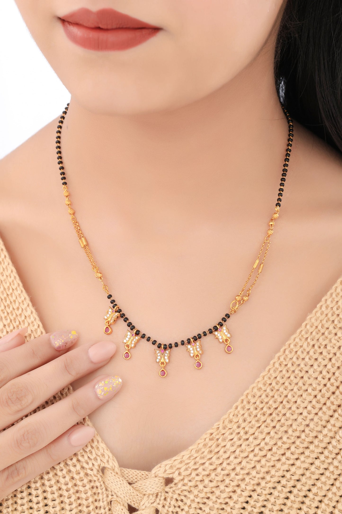 Buy 1 Get 1 Free - American Diamond High Gold Plated Delicate Mangalsutra