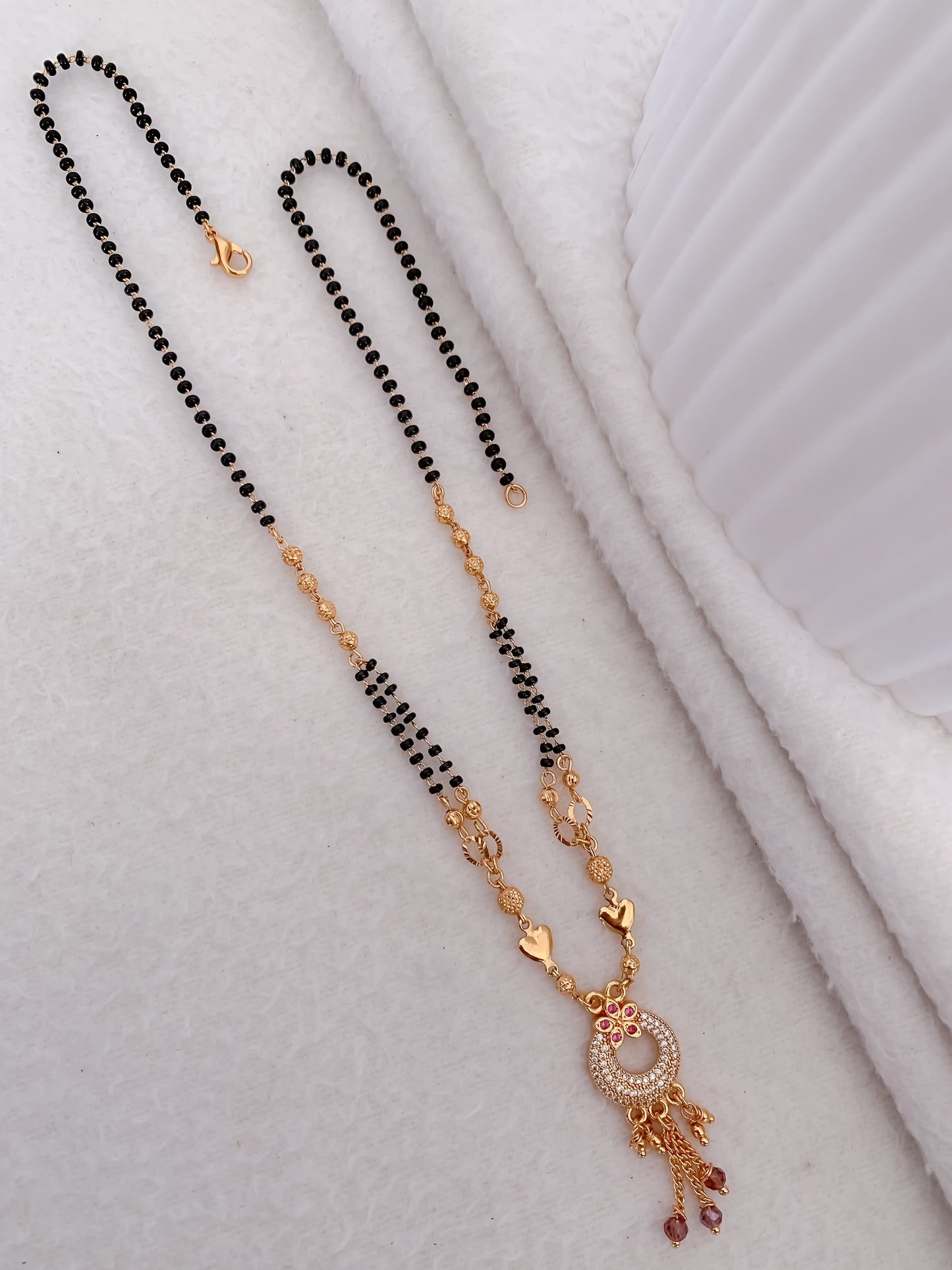 Buy 1 Get 1 Free - American Diamond High Gold Round Fancy Delicate Mangalsutra