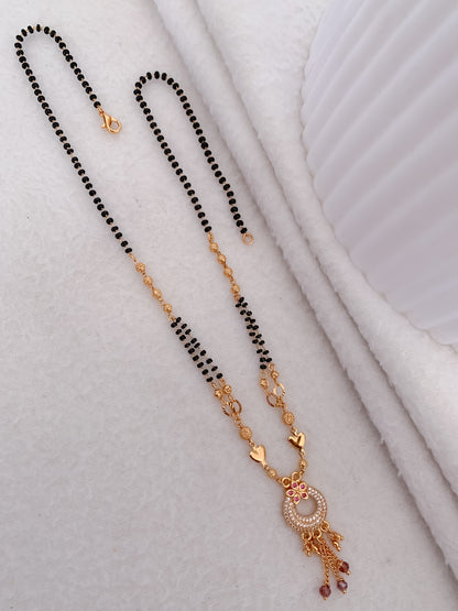 Buy 1 Get 1 Free - American Diamond High Gold Round Fancy Delicate Mangalsutra
