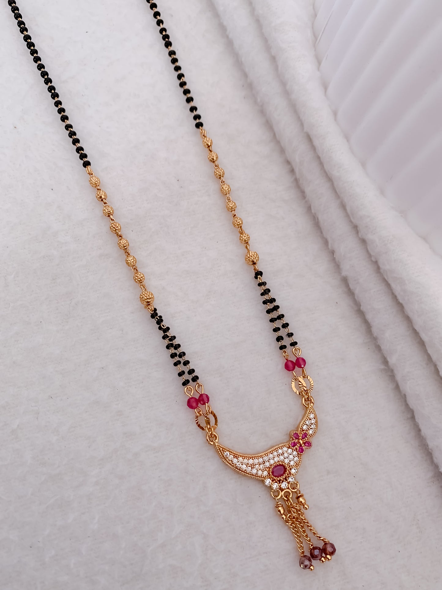 Buy 1 Get 1 Free - American Diamond Gold Plated Delicate Mangalsutra