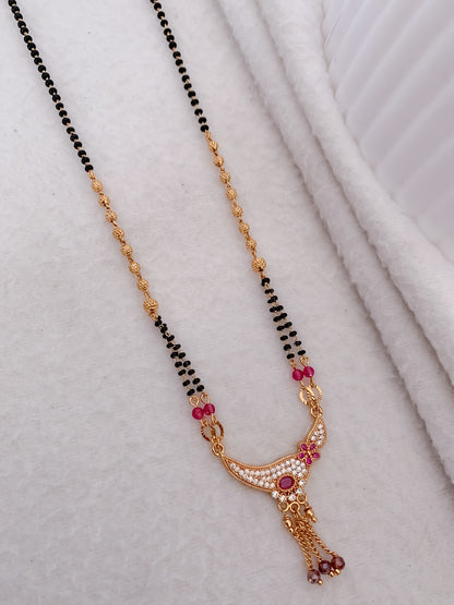 Buy 1 Get 1 Free - American Diamond Gold Plated Delicate Mangalsutra