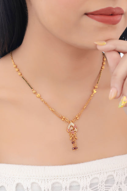 Buy 1 Get 1 Free - American Diamond High Gold Fancy Mangalsutra