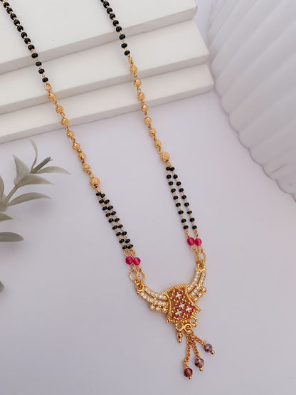 Buy 1 Get 1 Free - Ruby Wing Motif Designer Mangalsutra