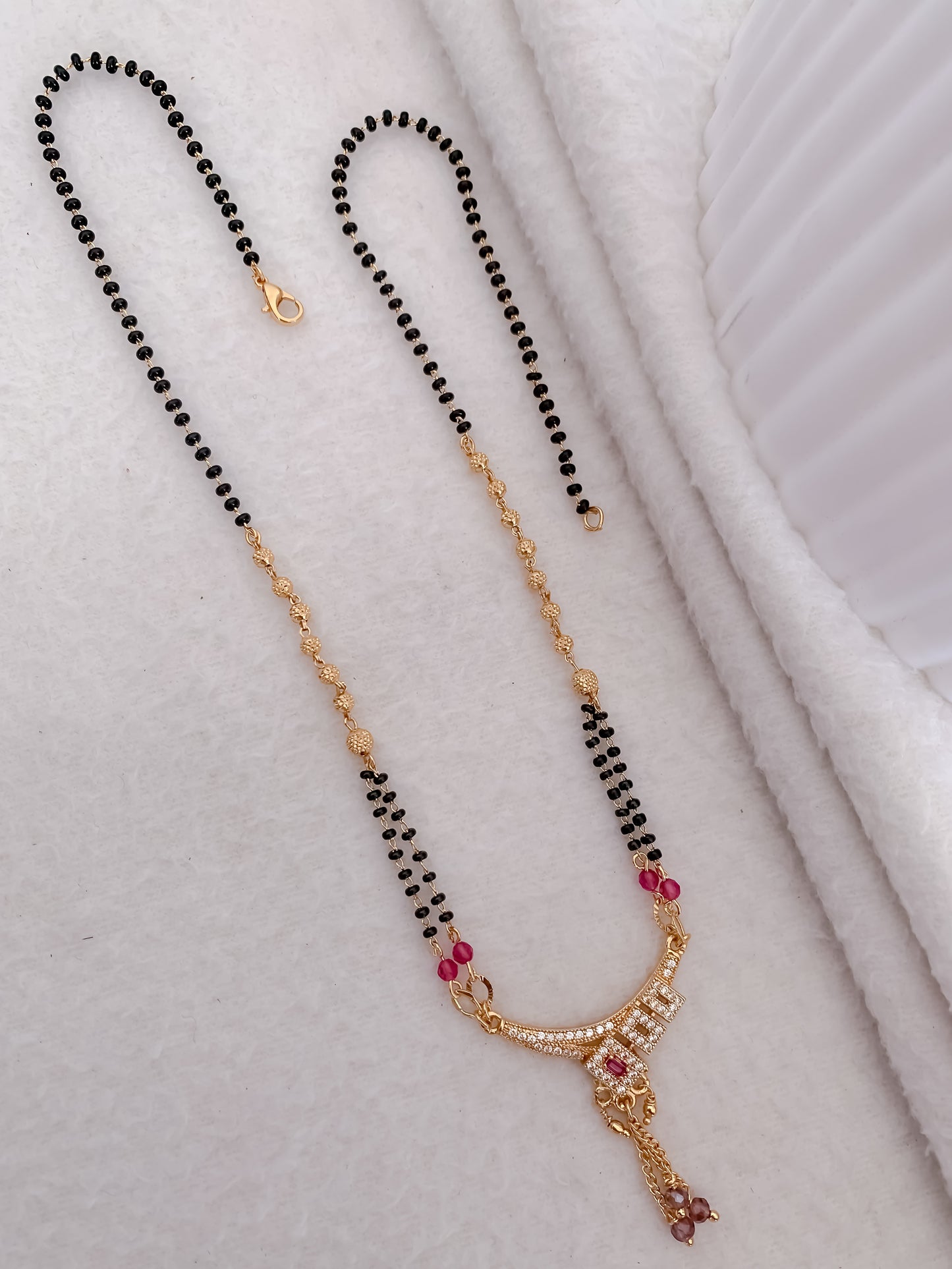 Buy 1 Get 1 Free - American Diamond High Gold Plated Fancy Delicate Mangalsutra