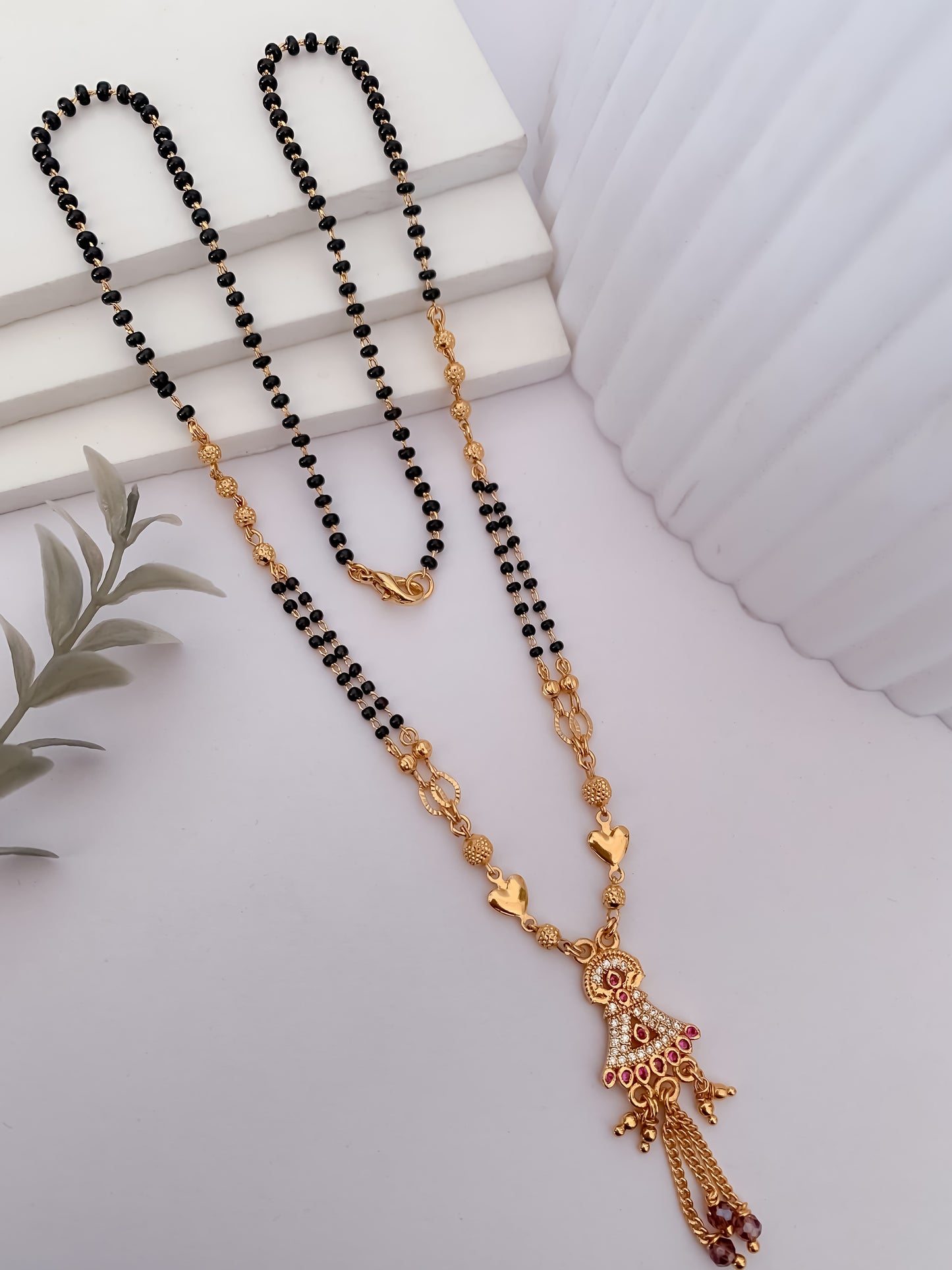 Buy 1 Get 1 Free - Traditional Gold-Tone Mangalsutra with Designer Pendant