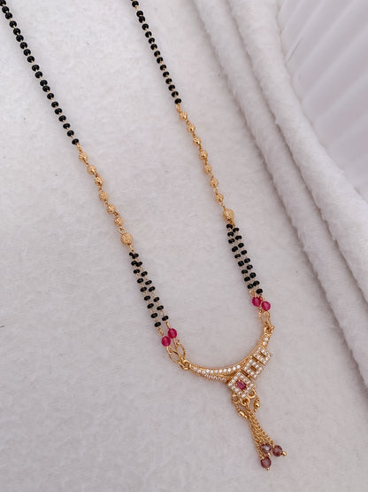 Buy 1 Get 1 Free - American Diamond High Gold Plated Fancy Delicate Mangalsutra