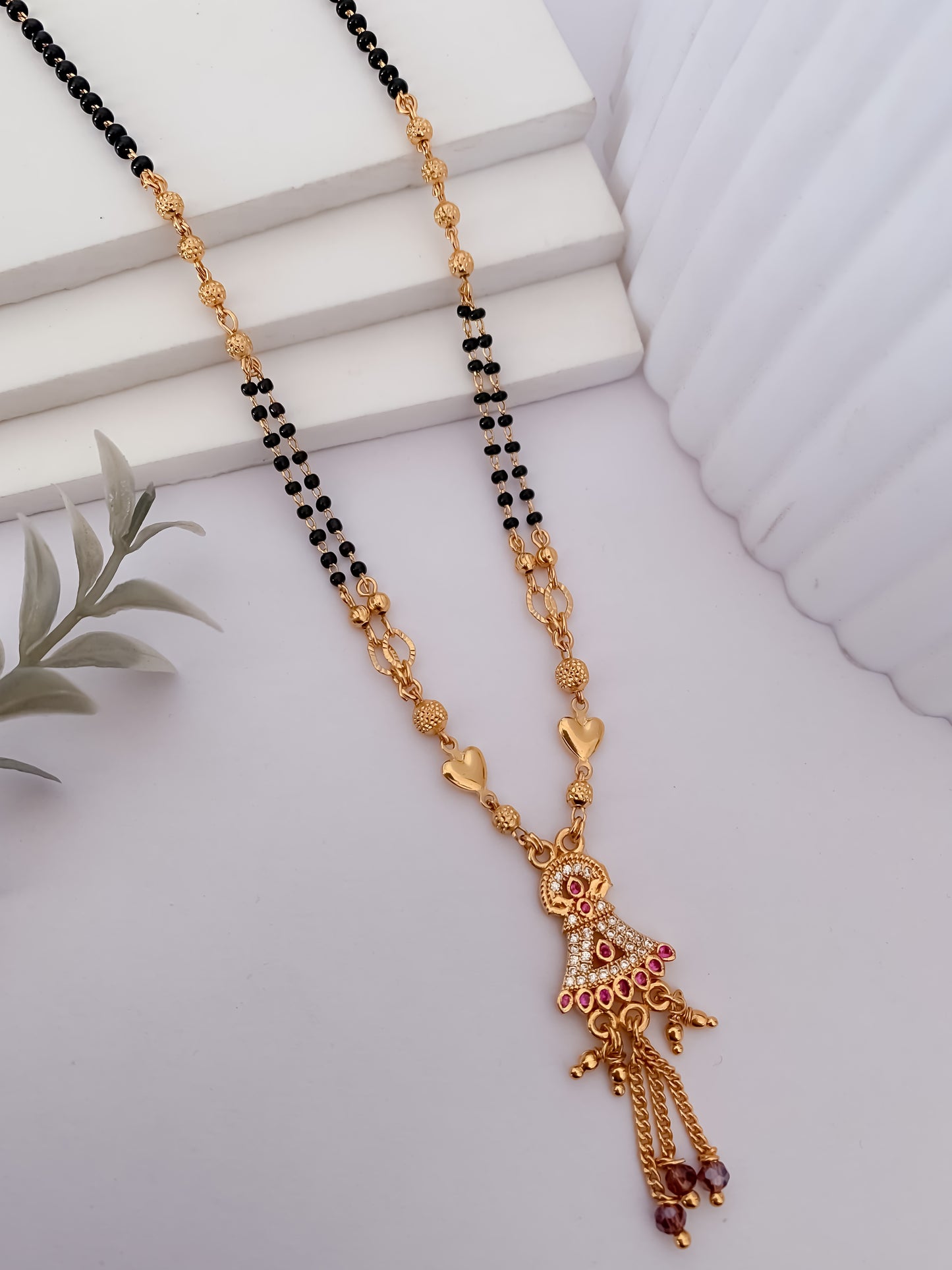Buy 1 Get 1 Free - Traditional Gold-Tone Mangalsutra with Designer Pendant