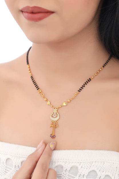 Buy 1 Get 1 Free - American Diamond High Gold Plated Fancy Mangalsutra