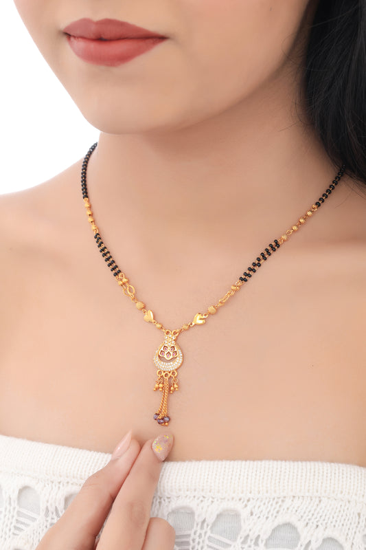 BUY 1 GET 1 FREE- American Diamond High Gold Plated Fancy Mangalsutra