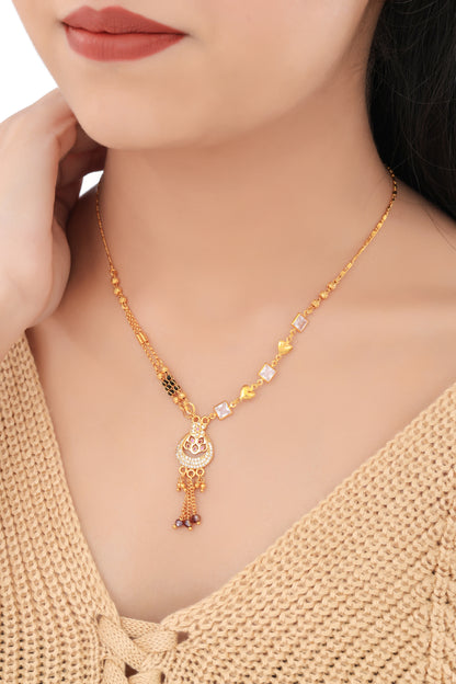 BUY 1 GET 1 FREE- American Diamond Gold Plated Fancy Mangalsutra