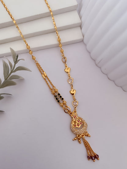 Buy 1 Get 1 Free - American Diamond Gold Plated Fancy Mangalsutra