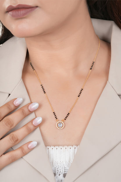 Elegant Halo Crystal Mangalsutra