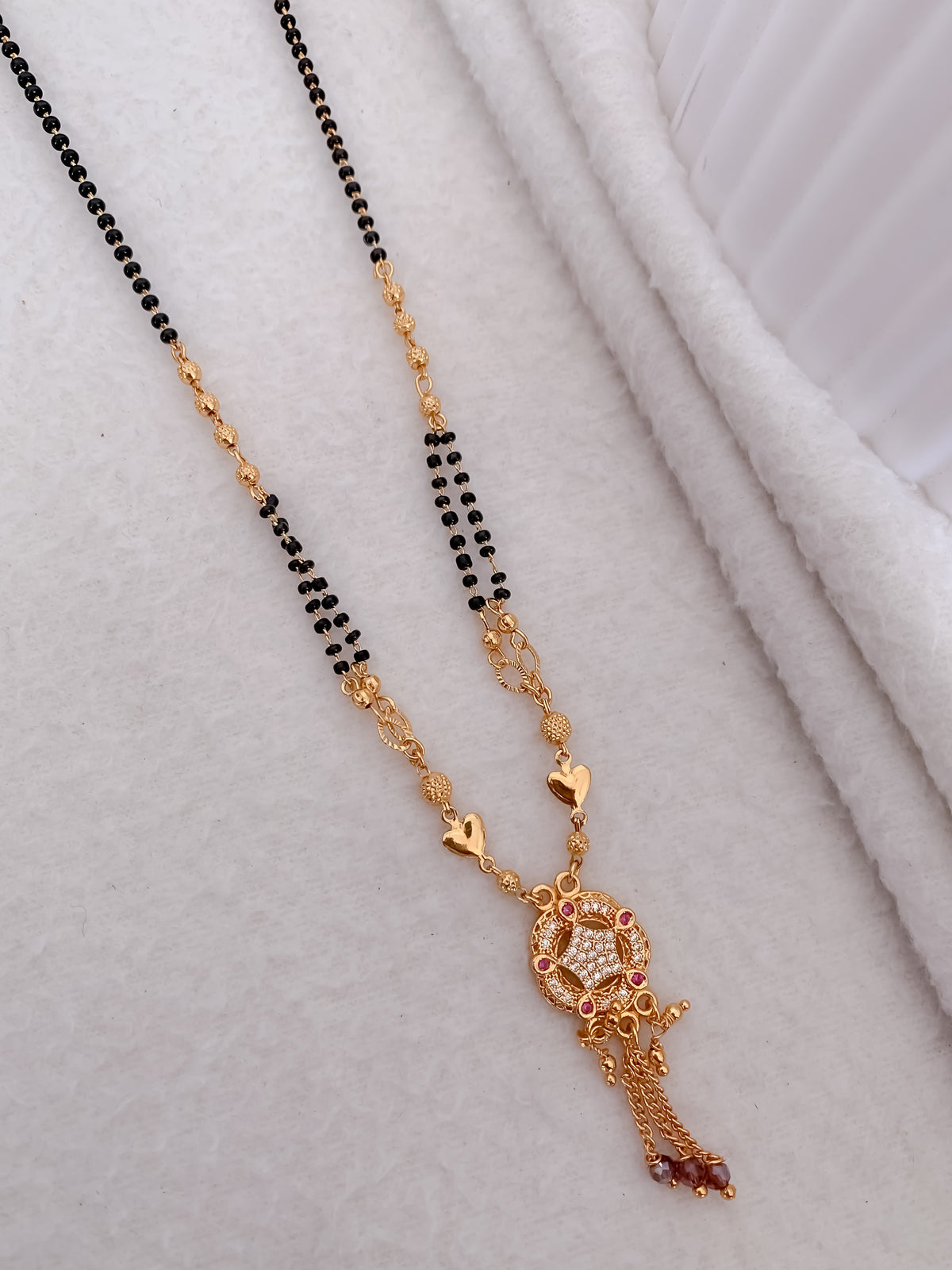 Buy 1 Get 1 Free - American Diamond Round Star Shape Fancy Mangalsutra - Mangalsutra - Belleza Jewels
