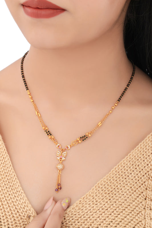 BUY 1 GET 1 FREE- American Diamond Fancy Butterfly Shape Mangalsutra
